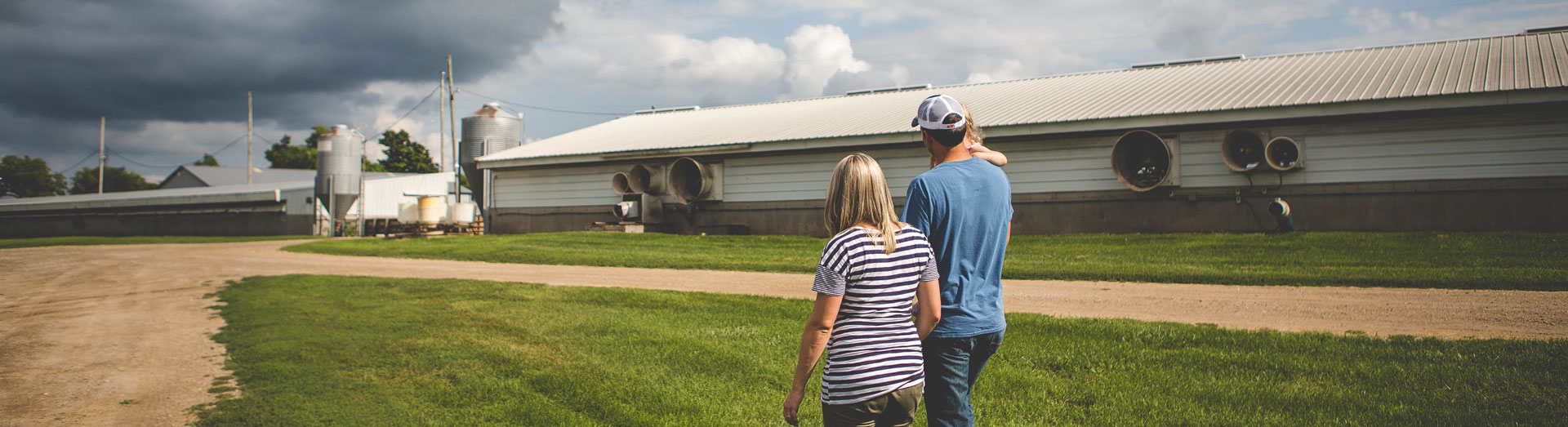 People Walking Farm