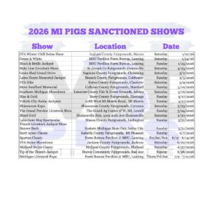 New 2026 Mi Pigs Sanctioned Shows
